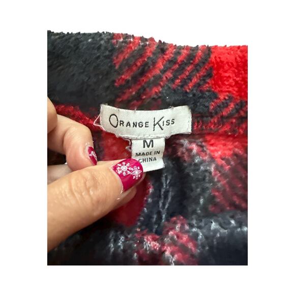 Orange Kiss Women’s Red and Black Plaid Lounge Set Medium - Picture 6 of 8